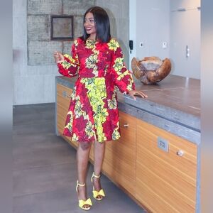 Wande African Print Midi Dress